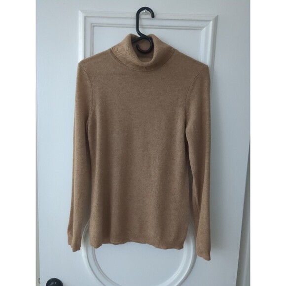 Charter Club Cashmere Luxury Camel Turtleneck Sweater Size Med - Picture 2 of 13